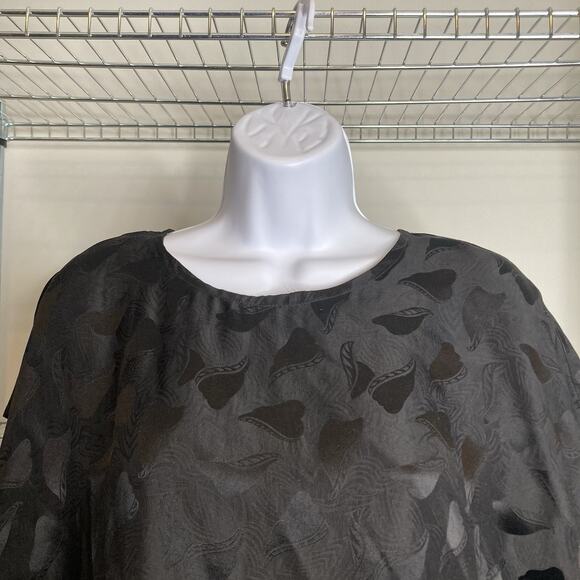 Vintage Lili Butler Women's Black 100% Silk‎ Abstract Blouse Size S Minimalist - Picture 7 of 11